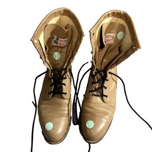 Women's JUSTIN Lace Up Roper Kiltie Boots Tan Leather Size‎ 7